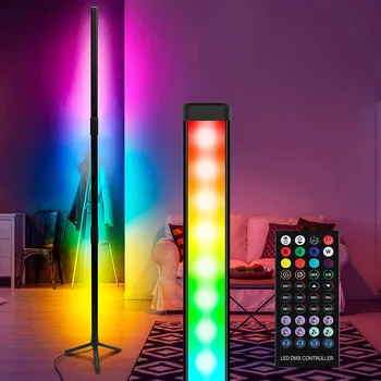 120cm Tuya Bluetooth Kampe Grindų Lempos Trikojo Nuolatinis RGB LED Nuotaika Šviesos Pritemdomi Miegamojo Lovos Prabanga Kambarį Namų Dekoro