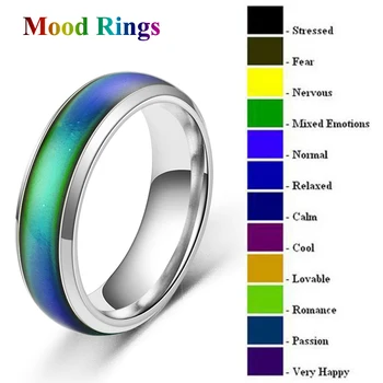1pc Unisex Jautri Emocija Žiedas Mados Nerūdijančio Plieno Nuotaikos Žiedai Temperatūra Sensative Spalva Keičiasi Vestuvių Juostoje Nuotaikos Žiedas