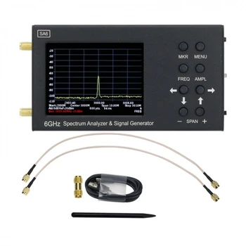 1Set SA6 6Ghz Nešiojamą radijo Spektro Analizatorius Belaidžio Signalo Generatoriaus Testeris 3.2 Colių Jutiklinis Ekranas Nešiojamų 35-6200Mhz Juoda