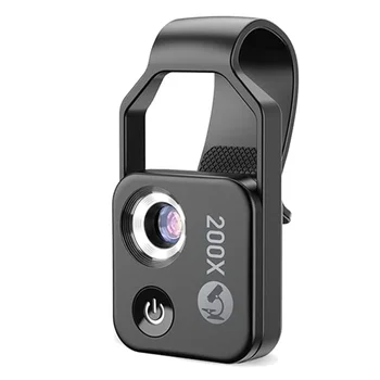 200X Mobilųjį Telefoną Mikroskopu Aksesuaras su CPL Objektyvas, Nešiojamas Mini Skaitmeninis Mikroskopas su LED Light/Universal Įrašą