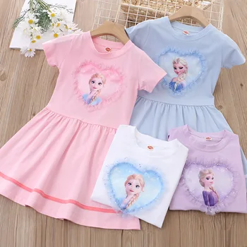 2022 M. Vasarą Baby Girls Cartoon Suknelės Vaikams Užšaldyti Elsa Princesė Cosplay Suknelė Gimtadienio Sijonas Vaikų Mados Ir Laisvalaikio Drabužiai