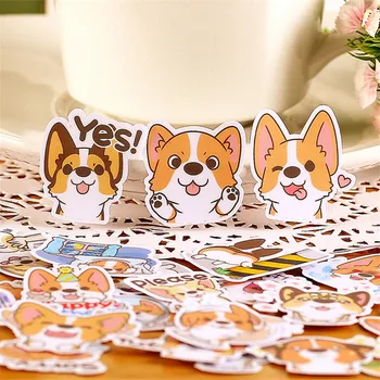 35 VNT Anime mielas geltonas šuo, Popieriniai Lipdukai, Amatų Ir Scrapbooking lipdukai vaikams, žaislai, knygos, Dekoratyvinis lipdukas 