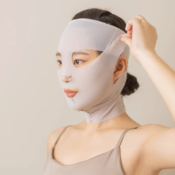 3D Daugkartinio naudojimo Kvėpuojantis Grožio Moteris Raukšlių Lieknėjimo Tvarstis V Shaper Full Face Lift Miego Kaukė Veido Fightens