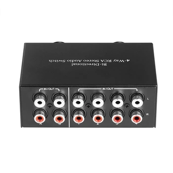 4 Būdas Bi-Directional Kairiojo Ir Dešiniojo Kanalo Audio Switch 2, 4 Arba 4 2 Out L/R Lizdas Kanalų Garso R/L Stereo Switcher