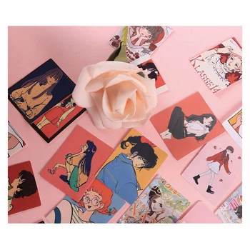 40Packs Didmeninė Lauke Lipdukai mergina komiksų rožinė manga Vadovas Apdaila Scrapbooking Meno Medžiagos, Raštinės Paketo Naujas 4CM