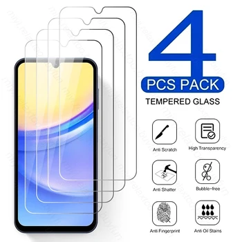 4PCS Visiškai Padengti Apsaugine Stiklo Samsung Galaxy A15 15 5G 4G 2024 6.5
