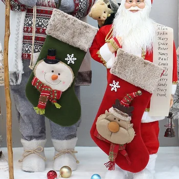 50cm Kalėdų Kojinės Naujųjų Metų Židiniu Dekoras Saldainiai Turėtojas Kalėdų Kojinės Pliušinis Kalėdų Dekoro Didelis Kalėdos Dovanų Maišeliai Namų