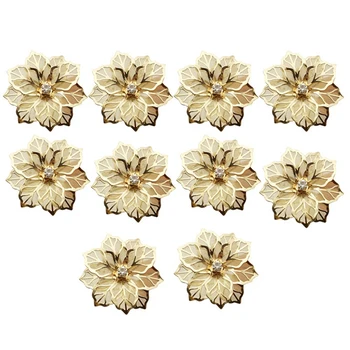 60Pcs Gėlių Dizainas Servetėlių Žiedai Metalo Aukso Vystymo Sagtis Servetėlių Žiedas Turėtojas