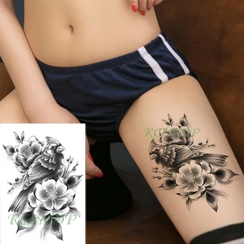Atsparus vandeniui Laikina Tatuiruotė Lipdukas, paukščių, gyvūnų, gėlių klasikinė juoda netikrą tatto flash rankos tatuiruotė kūno menas mergina moterys vyrai