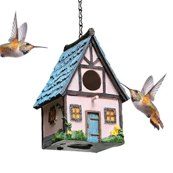 Derva Kabo Spalvingi Birdhouse Sodas Šalies Kotedžai Paukščių Namo Lauko Dekoratyviniai Inkilėlį Ir Mažiems Paukščiams