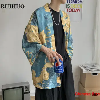 Dragon Spausdinti Japonų Kimono Vyro Marškinius ir Palaidinė susagstomi megztiniai Azijos Stiliaus korėjiečių Drabužius, Vintage Drabužių 5XL 2023 Vasaros