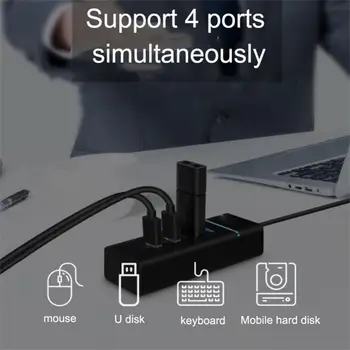Elough 4 Prievadų USB šakotuvas 3 0 Didelės Spartos Multi USB, Adapteris, Splitter OTG PC Kompiuterių Priedai 30/120cm