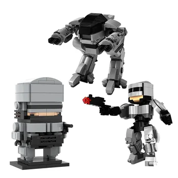 Gobricks Miesto Mechaninė Karo Policijos RoboCops Filmą Duomenys Ateities Ginkluotų Karinių Robotų ED-209 Blokai Žaislai Vaikams