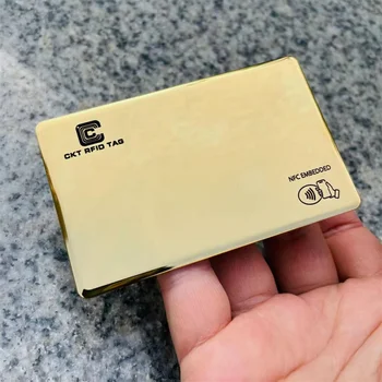 Individualų produktų、Prabanga 24K paauksuoti nerūdijančio plieno metalo NFC RFID kortelę VIP/Vizitinės kortelės gold card