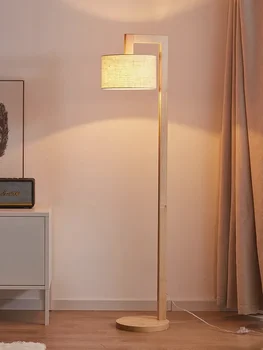 Japonijos Minimalistinis Toršeras Gyvenamojo Kambario, Miegamojo, Naktiniai Staleliai, Lempa Šiaurės Retro Kinijos Medžio Masyvo Grindų Lempos
