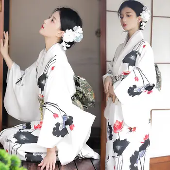 Japonijos Moterų Baltas Kimono Japonijos Tradicinių Drabužių Japonų Kimono Tradicinis Moterų Plius Dydis Anime Kimono Kimono
