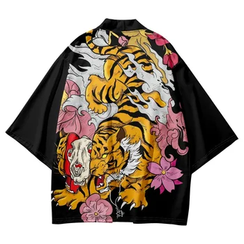 Japonijos Streetwear Megztinis Moterims, Vyrams Harajuku Haori Kimono Cosplay Top Marškinėliai Paplūdimys Yukata Tao Drabužius, Plius Dydis XXXL 6XL 5XL 4XL