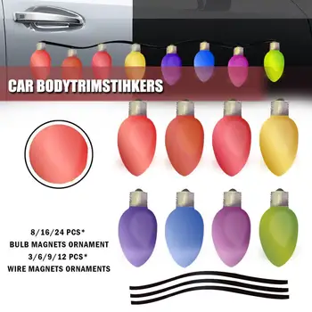 Kalėdų Automobilių Šaldytuvas Apdailos Atspindintis Lemputės Šviesos Formos Magnetai Lipdukai, Magnetiniai Laidai Papuošalų Rinkinys Kalėdos namų dekoro