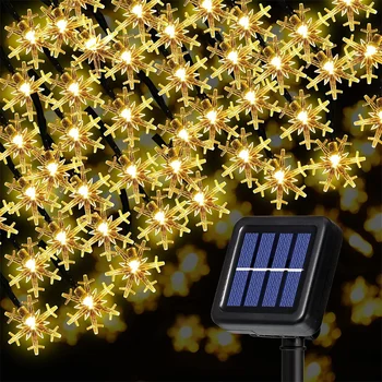 Kalėdų LED Snaigė Žibintai Saulės energija Varomas Mažyčių Šviesos String Žibintai Vandeniui String Žibintai 