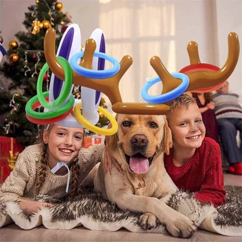 Kalėdų skrybėlę apdailos Kalėdų dovana pripučiami briedžių lankelis žaidimas vaikų žaislai naujųjų metų šaliai žaidimas Navidad Gimdymo Noel