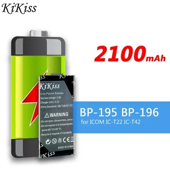  KiKiss Baterija BP-195 BP-196 2100mAh už ICOM IC-T22 IC-T42 IC-A4 IC-F3S IC-T2A IC-40S Oro Band siųstuvas-imtuvas, FM Radijo,