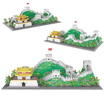 Kinijos Didžiosios Sienos Micro Blokai Garsaus Architektūros Mini Plytų Žaislai 3D Modelį PZX 9924 Kalėdų