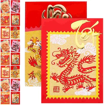 Kinų Naujieji Metai Pasisekė, Raudona Vokai HongBao Metų Dragon Sėkmės Pinigų Vokai Kinų Naujieji Metai Raudona Vokai