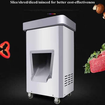 Komercinės Mėsos Pjaustymo Mašina Vertikalus Elektrinis Mėsos Slicer Nuimamas Peilis Mėsos Cutter Smulkintuvas Dicing Mašina 2200W