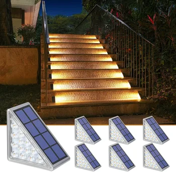 LED Žingsnis Lempos Laiptų Šviesos Lauko IP67 atsparus Vandeniui, Saulės Šviesos Objektyvas su Anti-theft Dizainas, Dekoras Apšvietimas, Sodo Denio Kelias
