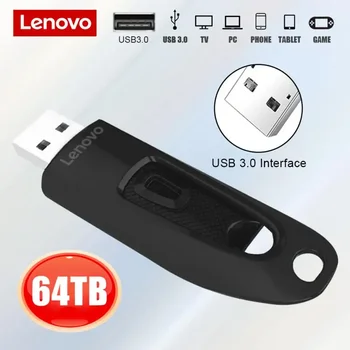 Lenovo USB 3.0 Pendrive 2TB USB High Speed Flash Pen Ratai 4TB Nešiojamas Vandeniui Pendrive 128 gb Usb Raktas Ps5 Gamecube