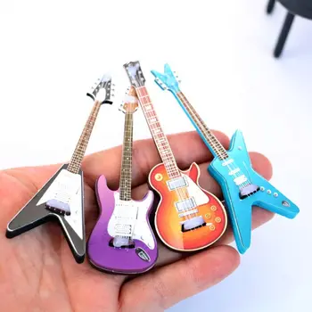 Lėlės Namas Mini Modeliavimo Elektrinės Gitaros Muzikos Instrumentas, Miniatiūrinės Scenos Rekvizitą Rungtynės Modelis Priedai