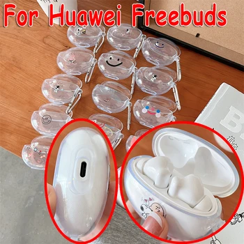 Mados Animacinių filmų Padengti Huawei Freebuds Pro 2 Atveju Šypsena Veidą Padengti Freebuds 4i 5i Atveju Nemokamai Pumpurai Funda Įkrovimo Dėžutę