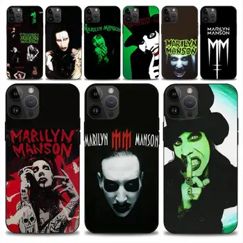 Marilyn Manson Dainininkas Telefono dėklas Skirtas iphone 14 13 12 11 Pro Max Mini X 7 8 Minkštas Atveju