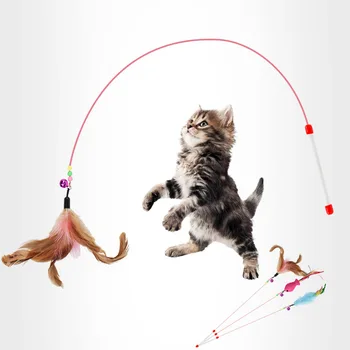 naminių gyvūnų žaislai katėms Magija juokingas šuo stick accessoire pokalbių gyvūnų Su plunksna Bendrauti Magija funny cat stick Su melodija žaislai