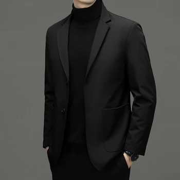 Naujas Mados Verslo Džentelmenas Britų Stiliaus Plonas Antis Žemyn Šaltas Šiltas Atsitiktinis Slim Korėjos Versija, Atliekantys Vestuvių Švarkas