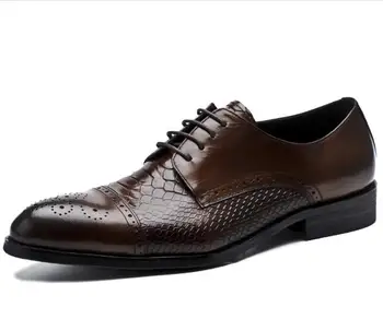 Naujas stilius pažymėjo tne brogue batai, rankų darbo natūralios odos oficialų raižyti vyrai verslo batai nėrinių mados vestuvių batai