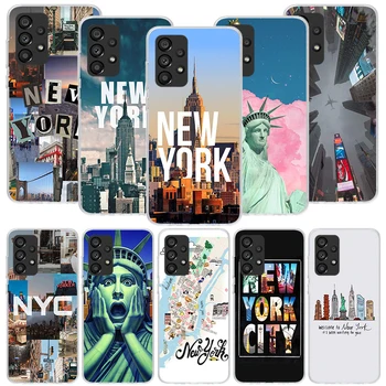 NYC New York City Telefono dėklas Samsung Galaxy A52 A53 A54 A12 A13 A14 A22 A23 A24 A32 A33 A34 A02S A03S A04S A72 A73 Dangtis