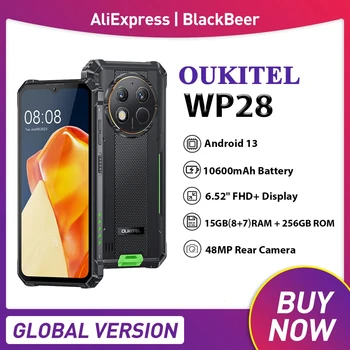 Pasaulio Oukitel WP28 4G Tvirtas Telefonas 10600mAh 8 GB+256 GB Išmanųjį telefoną Android13 Octa Core 6.52 Colių HD+ 48MP Kamera Telefoną su NFC
