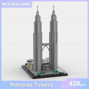 Petronas Towers & Goldin Finansų 117 & Taipėjus 101 & Central Park Tower & Tokyo Skytree & Apple Parkas SS Statyba Blokai, Plytos