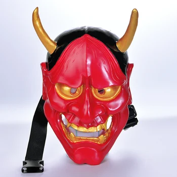Raudona Ajrna dvasios karalius kaukė dervos stiliaus Helovinas šalis kamuolys festivalis šalies suaugusiųjų Japonijos COS
