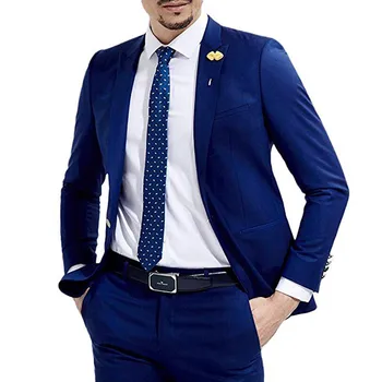 Royal Blue Vestuvių Kostiumas Vyrams 2 vnt italų Stiliaus Slim Fit Jaunikis Smokingas Vyrų Mados Švarkas su Kelnes Naują Atvykimo 2023