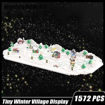 SS-58694 Žiemos Kaimas Ekranas Pastato Modulinio Pastato Bendrosios Asamblėjos Modelis Plytų Vaikų Žaislas Kalėdų Dovanos
