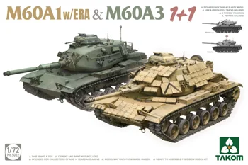 TAKOM 5022 1/72 M60A1 w/ERA & M60A3 1+1 Modelis Kit