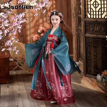 Tradicinis kinų Hanfu Suknelė Mergina Senovės Princesė Kostiumas Senovės Pasakų Cosplay Kostiumas Vaikams Tango Kostiumas Šalis