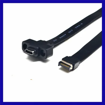 USB 3.1 Priekinis Skydelis E Tipo Male USB-C C Tipo Plėtra Kabelis Kompiuterio pagrindinės Plokštės Jungtis Laidas Linija, 80Cm