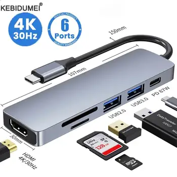 USB C Hub C Tipo 3.0 Adapteris su 4K HDMI SD TF Kortelę PD Greitai Įkrauti Splitter Docking Station Centru Telefono MacBook Kompiuteris