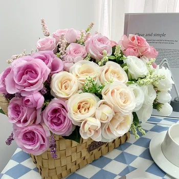 Vestuvių Modeliavimas Gėlės Naujas Puokštė Europos Stiliaus Rožės High-end Netikrą Puokštė Apdailos Ceremonija, Gėlių Išdėstymas