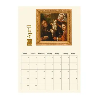 Viduramžių Kačių Kalendoriaus 2024 Negraži Kačių 12 Mėnesių Stalinis Kalendorius Su Kačių Nuotraukų Spausdinimas Stalas Meno Kačių Kalendoriaus Kalėdų Naujas