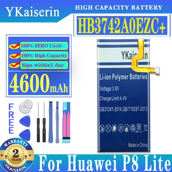 YKaiserin 4600mAh HB3742A0EZC+ Baterija Huawei P8 Lite P8Lite Baterija Baterijos + Nemokamas Tloos