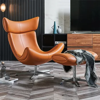 Šiaurės viena sofa-dizainerio kėdė šiuolaikinės paprasta namų sraigė kūrybos tingus, sofos oda recliner